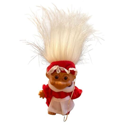 Lot of 4 Mrs. Santa Claus Caroler Reindeer Christmas Ornaments Troll Dolls - Picture 6 of 16